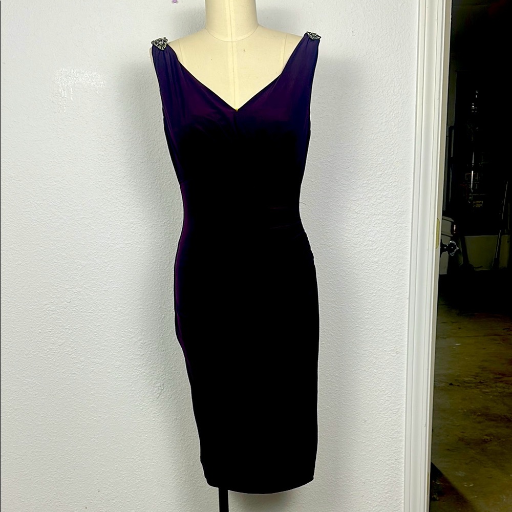 Ralph Lauren Purple Sweetheart Sheath Dress